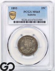 1893 Isabella Commemorative Quarter PCGS MS-65 ** Lovely Color ** Great Luster