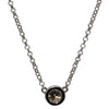 14K White Gold 0.43ct Diamond Beaded Necklace, 17.5" White Gold Rolo Link Chain