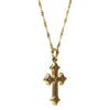 14K Yellow Gold Cross Pendant Necklace, w/ 18" Singapore Chain