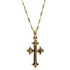14K Yellow Gold Cross Pendant Necklace, w/ 18" Singapore Chain