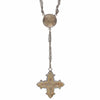 One of a Kind Y-Drop Braided Cross Necklace, 18K Yellow Gold and Sterling Silver