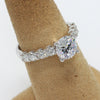 14K White Gold, Semi-Mount Engagement Ring, 1.5Ct. Round CZ Center Stone