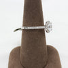 14K White Gold, Round Halo Engagement Ring, 1.0Ct. Round CZ Center Stone