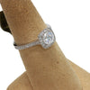 14K White Gold Vintage Milgrain Cushion Halo Engagement Ring, 1Ct Round CZ Stone