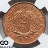 1865 Two Cent Piece, RED, NGC MS-66 RD ** Scarce Type, Collector Favorite!