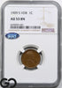 1909-S VDB Lincoln Cent Wheat Penny NGC AU-53 ** Premium Quality for Grade!