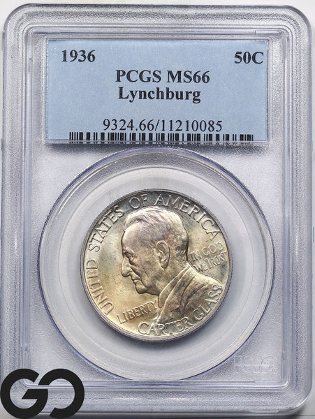 1936 Lynchburg Commemorative Half Dollar PCGS MS-66 ** Beautiful Coin!