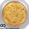 1873 $1 Gold Liberty, Type 3 Gold Dollar, PCGS MS-62 ** Open 3 Variety