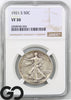 1921-S Walking Liberty Half Dollar 50c NGC VF-30 ** LOW MINTAGE KEY DATE!