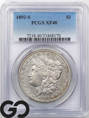 1892-S Morgan Silver Dollar $1 PCGS XF-40 ** COMMONLY FAKED, BUY CERTIFIED!