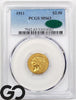 1911 $2.5 Gold Quarter Eagle, Gold Indian PCGS MS-63 ** CAC APPROVED BEAUTY!