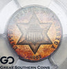 1863 Three Cent Silver PROOF, PCGS PR-66 ** CAC Approved, STUNNING Color, RARE!