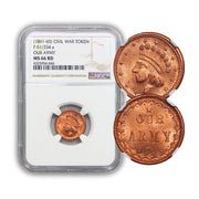 (1861-65) Red Civil War Token | "Our Army" NGC Certified MS 66 RD