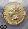 1856-D Gold Dollar, $1 Indian Princess PCGS AU 55 RARE Dahlonega, PC Survival-95