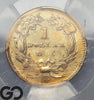 1856-D Gold Dollar, $1 Indian Princess PCGS AU 55 RARE Dahlonega, PC Survival-95