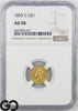 1855-C Gold Dollar, $1 Indian Princess Type 2 NGC AU 58, Only 9,803 Struck