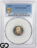 1854 Seated Liberty Dime PCGS MS 67, Premium Quality Rainbow Color, WOW!