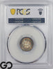 1854 Seated Liberty Dime PCGS MS 67, Premium Quality Rainbow Color, WOW!