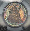 1866 Seated Liberty Half Dime, CAMEO PROOF, PCGS PR66+ CAM, CAC Green Bean!