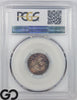 1827 Capped Bust Dime PCGS MS 65, Lustrous Surfaces, Iridescent Toning