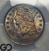 1834 Capped Bust Dime PCGS MS 65+, JR-7, Small 4, Lovely Amber and Blue Toning