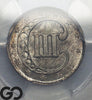 1853 Three Cent Silver Piece PCGS MS 67+ ** CAC Approved, *Green Bean*