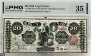1863 $20 United States Legal Tender Note PMG 35 * FR-126b New Series, Very RARE!