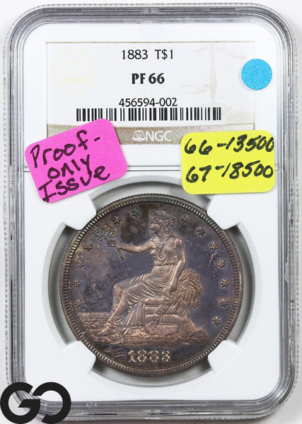 1883 Trade Dollar PROOF NGC PR 66 ** Price Guide $12,000, Great Color!