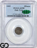 1662 Oak Tree 2 Pence, Early Colonial Copper Piece, PCGS/CAC AU 50