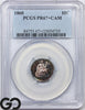 1860 Seated Liberty Dime PCGS PR 67+ CAM, CAMEO PROOF