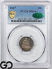 1867 Seated Liberty Dime PCGS/CAC MS 66+