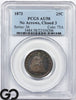 1873 Seated Liberty Quarter *No Arrows, Closed "3"* PCGS AU 58 ** Key Date!