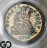 1873 Seated Liberty Quarter *No Arrows, Closed "3"* PCGS AU 58 ** Key Date!