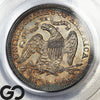 1873 Seated Liberty Quarter *No Arrows, Closed "3"* PCGS AU 58 ** Key Date!