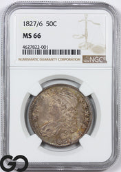 1827/6 Capped Bust Half Dollar NGC MS 66 ** Strong Over-Date!