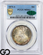 1875-S Seated Liberty Half Dollar PCGS/CAC MS 66+