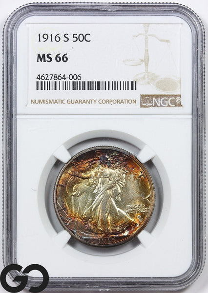1916-S Walking Liberty Half Dollar NGC MS 66