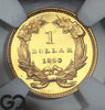 1860 Gold Dollar, $1 Gold Indian Princess, Type 3 NGC PF 65 CAMEO