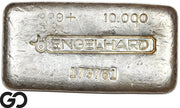 Vintage Engelhard 10 oz Ingot .999 Silver, Rare Loaf Bar, 3rd Edition Bullseye