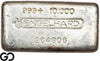 Vintage Engelhard 10 oz Ingot .999 Silver, Rare Loaf Bar, 3rd Edition Bullseye