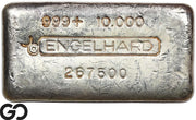 Vintage Engelhard 10 oz Ingot .999 Silver, Rare Loaf Bar, 3rd Edition Bullseye