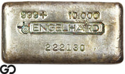 Vintage Engelhard 10 oz Ingot .999 Silver, Rare Loaf Bar, 3rd Edition Bullseye