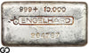 Vintage Engelhard 10 oz Ingot .999 Silver, Rare Loaf Bar, 3rd Edition Bullseye