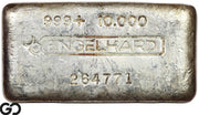 Vintage Engelhard 10 oz Ingot .999 Silver, Rare Loaf Bar, 3rd Edition Bullseye