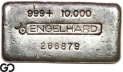 Vintage Engelhard 10 oz Ingot .999 Silver, Rare Loaf Bar, 3rd Edition Bullseye