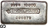 Vintage Engelhard 10 oz Ingot .999 Silver, Rare Loaf Bar, 3rd Edition Bullseye
