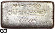 Vintage Engelhard 10 oz Ingot .999 Silver, Rare Loaf Bar, 3rd Edition Bullseye