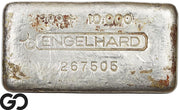 Vintage Engelhard 10 oz Ingot .999 Silver, Rare Loaf Bar, 3rd Edition Bullseye