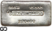 Vintage Engelhard 10 oz Ingot .999 Silver, Rare Loaf Bar, 3rd Edition Bullseye