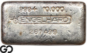 Vintage Engelhard 10 oz Ingot .999 Silver, Rare Loaf Bar, 3rd Edition Bullseye